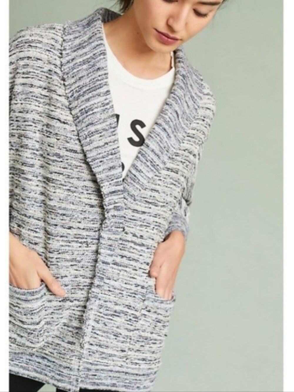Splendid sweater blazer one button size S
